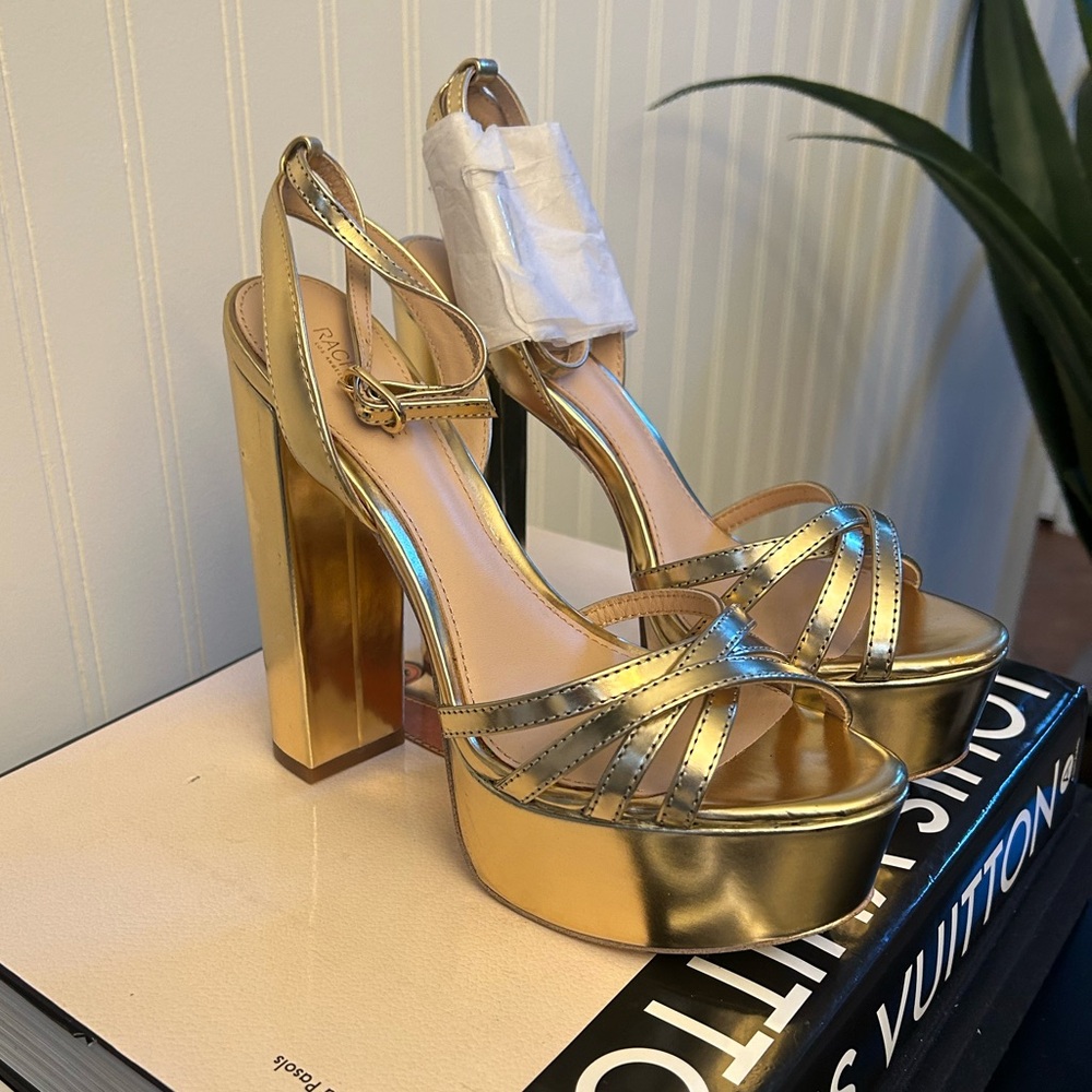 Rachel zoe metallic Gold Platform Heels - Picture 1 of 16